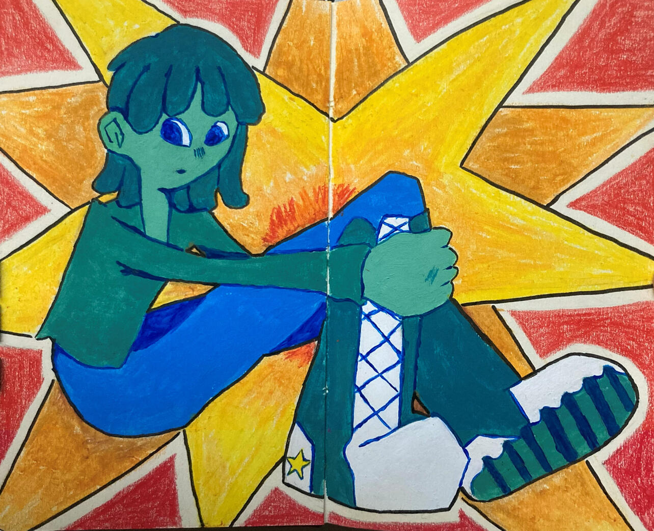 Untitled Illustration (Acrylic paint, wax pastels)