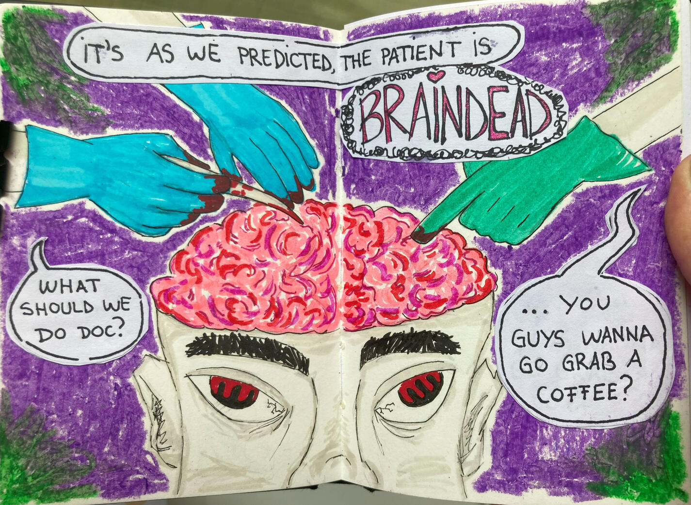Untitled Sketch (Mixed media, oil pastels, alcohol markers)